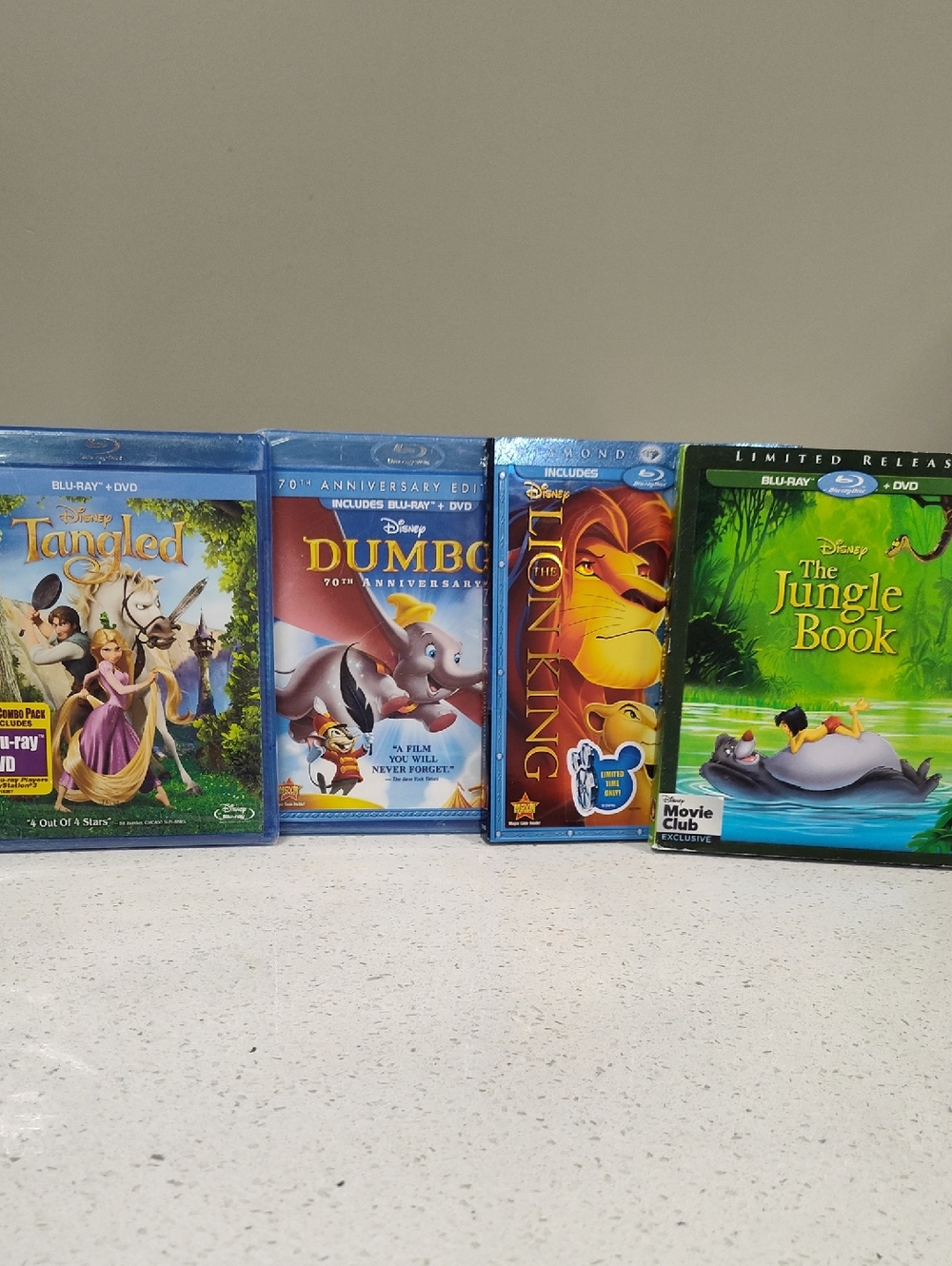 Disney Tangled, Dumbo, The Jungle Book and The Lion King Blu-ray Brand New